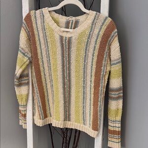 Cream and Multicolor Women's Sweater by Hem & Thread